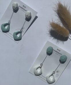 復古垂墜系列-兩穿式水泥耳飾 耳釘可單獨配戴