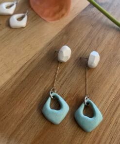 Alternative view of 復古垂墜系列-兩穿式水泥耳飾 耳釘可單獨配戴