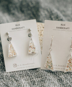 三角型水泥貝殼耳環 可改夾式